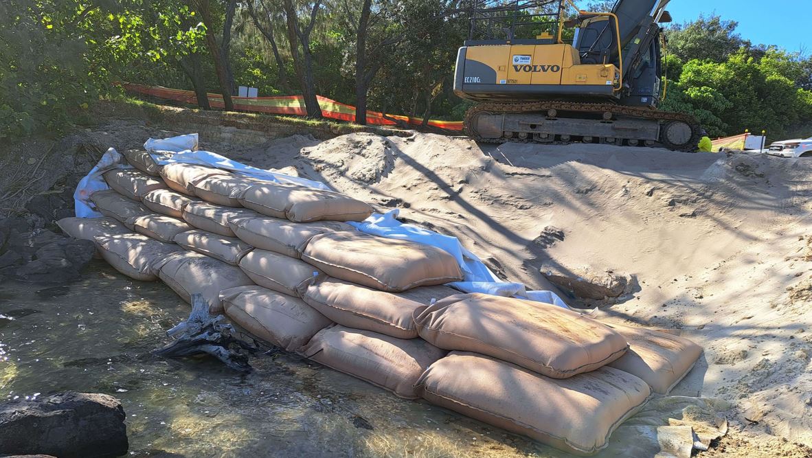 sand containers for erosion control
