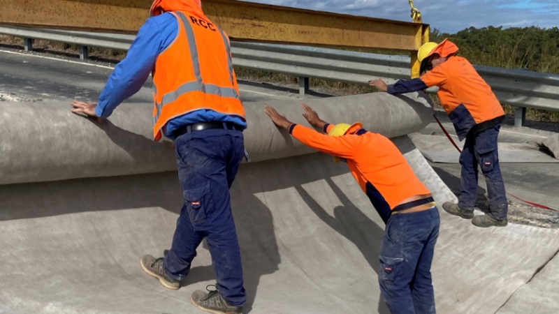 Installing concrete on a roll is easy with mastaTEX™