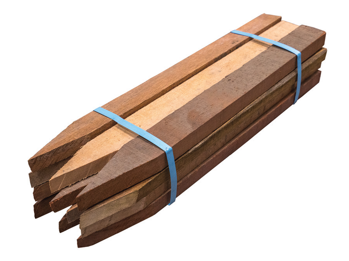 unpainted hardwood stakes